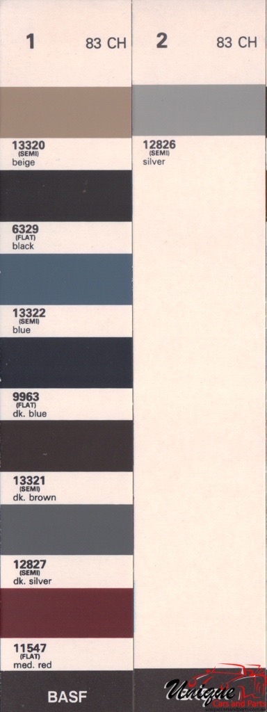 1983 Chrysler Paint Charts RM 14